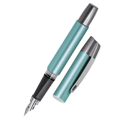 Abbildung von Online Campus Colour Line Tinten Füller für Rechtshänder ergonomisches Griffstück Standard Tintenpatronen mit hochwertiger Feder Iridiumfeder M, Farbe türkis