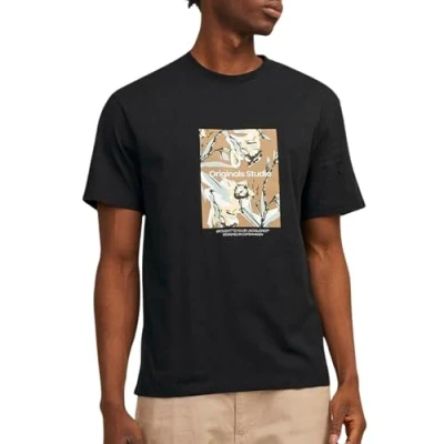 Abbildung von Jack &amp; Jones Jorsequoia TEE CREW NECK Tshirt print, Herren, Größe: Small, Black