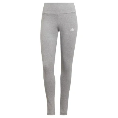 Abbildung von adidas Damen Essentials High Waisted Logo Leggings, Medium Grey Heather/White, XS