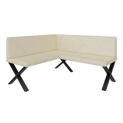 Abbildung von Furnistar Eckbank Akiko Metal X Eckbankgruppe für Ihrem Esszimmer, Küche modern, Sitzecke, Essecke. Perfekt Küche, Büro und Rezeption. Solide Starke Verarbeitung. (142x168 Links Soft18)