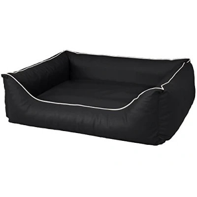 Abbildung von CopcoPet Rocco Orthopädisches Visco Hundebett Hundesofa Wendebett Kunstleder XL 110x90cm Schwarz