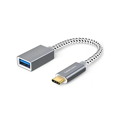 Abbildung von USB C auf Adapter, CableCreation 15cm OTG Typ Stecker A 3.0 Buchse Kabel Kompatibel mit neuem MacBook (Pro), Dell XPS 13/15, Galaxy S10/S9+/S9/S8, Huawei P20/P10 usw, 15cm/Grau