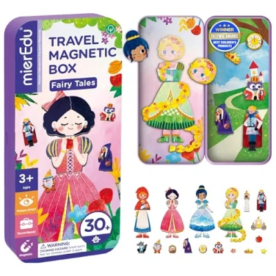 Abbildung von MIEREDU Lernspielzeug Magnetpuzzle Magnetspiel Box Prinzessin Einhorn Tier