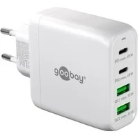 Abbildung von goobay 64818 USB C PD 4 Fach Multiport Schnellladegerät (68W) / 2X A Eingang/Power Delivery/Netzteil für Ladekabel vom iPhone und Anderen Handys/Handy Ladegerät/weiß