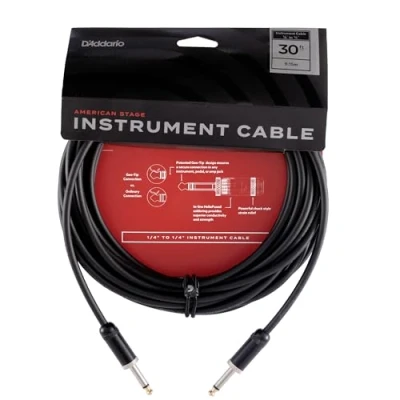 Abbildung von Planet Waves PW AMSG 30 American Stage Instrumentenkabel 9,1m (30 Fuß) schwarz