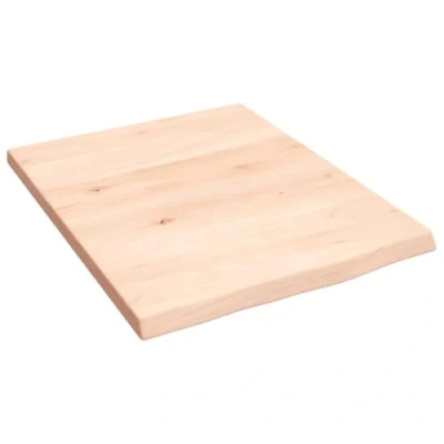 Abbildung von vidaXL Waschtischplatte, Multifunktional Arbeitsplatte mit Naturkante, Waschtischkonsole Tischplatte für Badezimmer, Holzplatte Platte Badmöbel, 40x50x2 cm Massivholz Unbehandelt