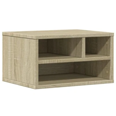 Abbildung von vidaXL Druckerständer, Druckertisch mit Stauraum, Druckerregal für Büro Arbeitszimmer, Druckerhalter Beistelltisch, Sonoma Eiche Holzwerkstoff