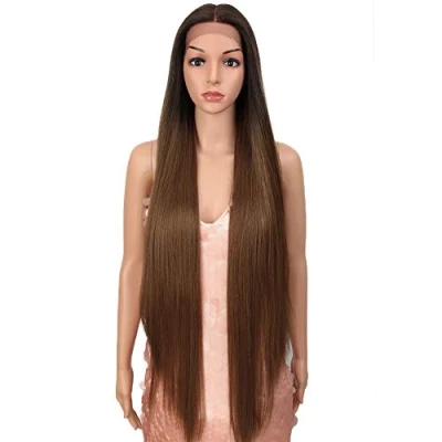 Abbildung von Style Icon Perücken Lace Front Wigs 94cm Super Lange Spitze Seidig Gerade Haare Für Frauen Weichen Haarersatz Synthetische (TT6/30W)