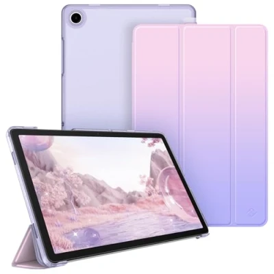 Abbildung von Fintie Hülle für Samsung Galaxy Tab A9 Plus 11 Zoll 2023, Ultradünn Schutzhülle mit Translucent Rückseite Cover Auto Schlaf/Wach Funktion Tablet A9+ SM X210/X216/X218, Fantasy Ombre