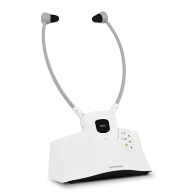 Abbildung von Technisat Stereoman ISI 3 Weiss Kabelloser Kopfhörer. Kopfhörer (Kabelloser HiFi mit Funk Übertragung, Funk, bis zu 9 Stunden Laufzeit)