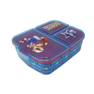 Abbildung von Theonoi Kinder Brotdose Lunchbox Sandwichbox mit Fächern Brotbox Unterteilung aus Kunststoff BPA frei (Sonic)