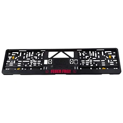 Abbildung von Rammstein Auto Kennzeichenverstärker Feuer Frei schwarz rot, Offizielles Band Merchandise KFZ Nummernschild Halterung