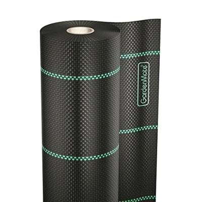 Abbildung von GardenMate 1mx50m Rolle Unkrautgewebe wasserdurchlässig gegen Unkraut, Unkrautvlies mit UV Schutz, Bändchengewebe reißfest, Unterbodengewebe, Unkrautfolie, Mulchfolie, 100g/m²