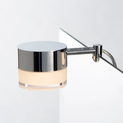 Abbildung von Loevschall Spiegelleuchte Garonne LED Aufsatzleuchte, Spiegellampen Bad, wechselbar, Warmweiß, Rund Badezimmer, Lampe über Spiegel