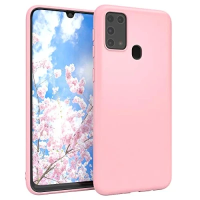 Abbildung von EAZY CASE Handyhülle Silikon mit Kameraschutz kompatibel Samsung Galaxy M31 in Rosa, Ultra dünn, Slimcover, Silikonhülle, Hülle, Softcase, Backcover