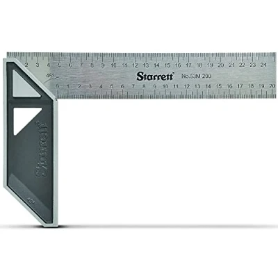 Abbildung von Starrett Carpenter Quadrat K53M 250 S Edelstahl Winkellineal Tischlerei 250mm (10&quot;) Griff aus Aluminiumlegierung für die Holzbearbeitung