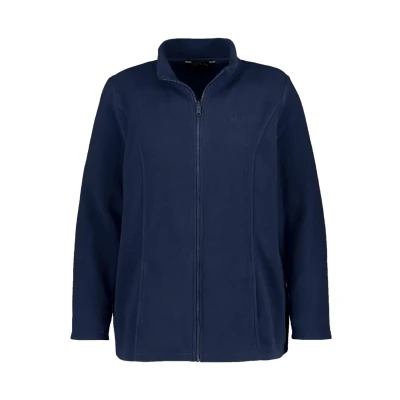 Abbildung von Ulla Popken Damen Fleecejacke, Baukastensystem, Innenjacke, Stehkragen Sweatshirt, Marine, 50 52 EU