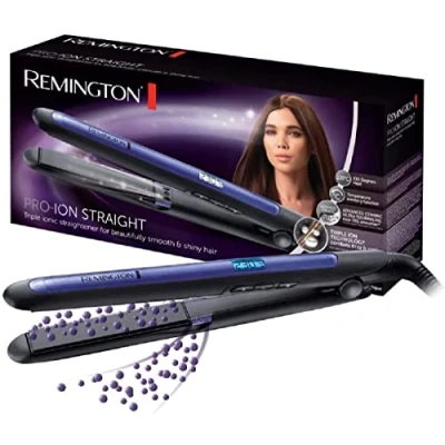 Abbildung von Remington Glätteisen Pro Ion Straight, S7710, Haarglätter Ultra Turmalin Keramik Beschichtung, Ionen Generator für Locken, Wellen &amp; zum Glätten