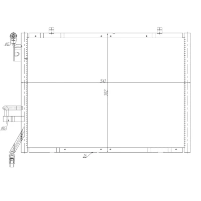 Abbildung von NRF Easy Fit 350483 Klimakondensator mit Dichtring 18,5 521 R 1234yf FORD: Tourneo Courier, FIESTA 6, 6 Van