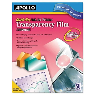 Abbildung von Apollo Transparente Folie für Tintenstrahldrucker, Hewlett Packard, 50 Blatt/Packung (VCG7031S)