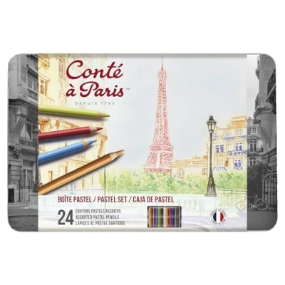Abbildung von Conté a Paris 2182 Pastellstifte (hochwertigen Künstler, Zeichenstifte mit weiche, cremige Textur, leuchtende Farben) 24er Sortiment
