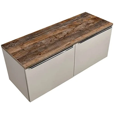 Abbildung von Lomadox Waschbeckenschrank PUEBLA 56 taupe mit Vintage Oak 120,4/48,5/46 cm