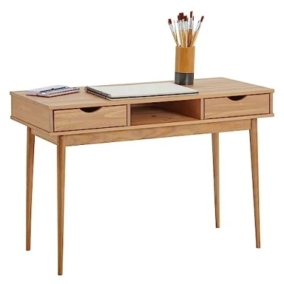 Abbildung von IDIMEX Schreibtisch STEFANO, Arbeitstisch Bürotisch mit 2 Schubladen aus Massivholz