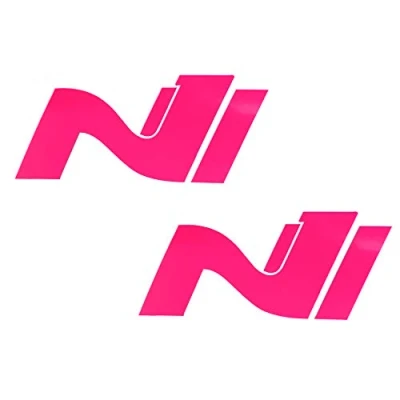 Abbildung von 2er Set Folie Schutzfolie für Dekor Logo Vorne und Hinten Emblem Aufkleber Front Heck Selbstklebend Passgenau Auto K054 (Neon Pink)