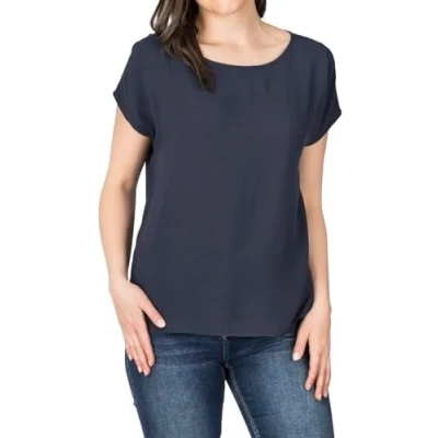 Abbildung von DENIMFY T Shirt Damen Blusentop DFJule Regular Fit (1 tlg) Basic Kurzarm Blusenshirt mit Rundhalsausschnitt