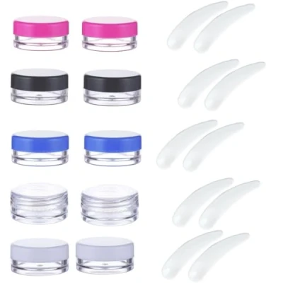Abbildung von Transparente Leer Döschen, 10 Pcs Kosmetikbehälter und Scoop Für Cremespatel, Cremedose Mini Dosen, Reise Probenbehälter, Make up gebogenen Spatel, Spatel Kosmetik