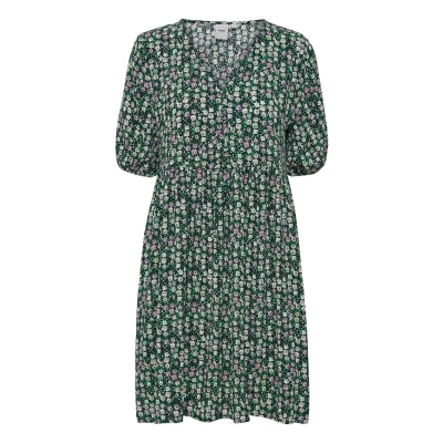 Abbildung von ICHI Ihmarrakech AOP Freizeitkleid, Damen, Größe: Large, Multi color holly/green