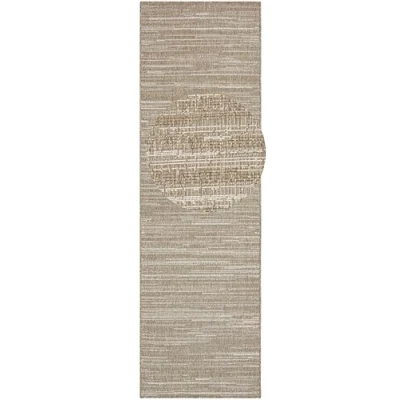 Abbildung von Elle Decoration In und Outdoor Mèlange Flachgewebe Wendeteppich modernes Design Läufer meliert robust pflegeleicht Balkon Terrasse Garten Wohnzimmer Büro Schlafzimmer Linen, 80x350