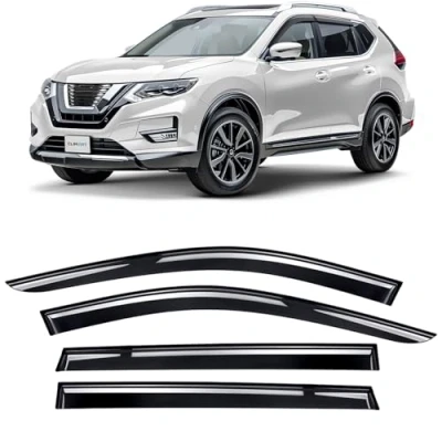 Abbildung von CLIM ART Windabweiser für Nissan X Trail 2014 2021 Autofenster Regenschutz, Regenabweiser, Anklebbare Deflektoren, 4 Stück