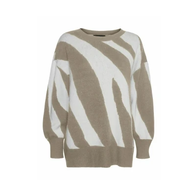 Abbildung von Vero Moda Vmnancy Oneck LONG Strickpullover, Damen, Größe: XS, Silver mink
