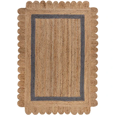 Abbildung von FLAIR RUGS Teppich &quot;Grace&quot;, rechteckig, aus 100% Jute, fußbodenheizungsgeeignet, mit Bordüre