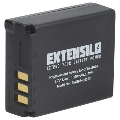 Abbildung von EXTENSILO Akku Ersatz für Panasonic CGA S007, S007E, DMW BCD10, S007A/1B, S007A/B Kamera (1000mAh, 3,7V, Li Ion)