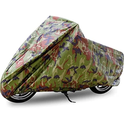 Abbildung von ANFTOP Wasserdicht Motorrad Abdeckung 3XL Camouflage Farbe UV Regen Schutz Staubdicht Breathable Scooter Abdeckungen Mit Tragetasche Outdoor Cover Abdeckplane XXXL