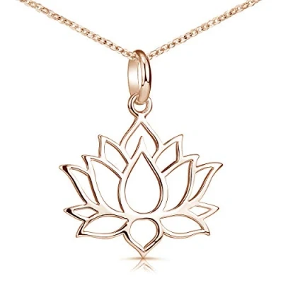 Abbildung von Materia Blumenanhänger Damen Rosegold Lotusblüte / Lotusblume KA 69, Sterlingsilber, rosevergoldet