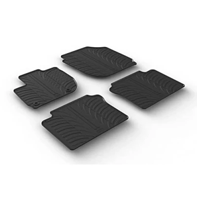 Abbildung von Gledring 0308 Fußmattensatz Gummi vorne und hinten 4 schwarz 750mm 550mm