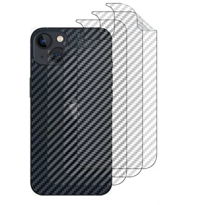 Abbildung von GIOPUEY[4 Stück Rückseite Folie für iPhone 15, 15 Schutzfolie, Weiches TPU, Dünn, Kohlefaser Textur, Anti Fingerabdruck, Kratzer Translucent