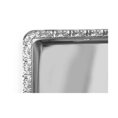Abbildung von HENDI Servierplatte Edelstahl mit Dekorrand GN 1/1 rechteckig 53 x 32,5 cm, Gastro Tablett