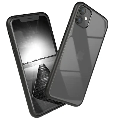 Abbildung von EAZY CASE Clear Hybrid Bumper Hülle kompatibel mit iPhone 11, Handyhülle Ultra Aufprallschutz, Stoßfest und Kratzfest, dünne Schutzhülle Kameraschutz, Slim Cover Handy Case, Schwarz
