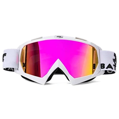 Abbildung von KINGBIKE Motocross Brille Mtb Dirt Bike ATV Crossbrille goggle Sicherheit Tactical Riding Motorradbrillen für Herren Damen Jugend Fit ÜBer (weiß Purple, Erwachsene)