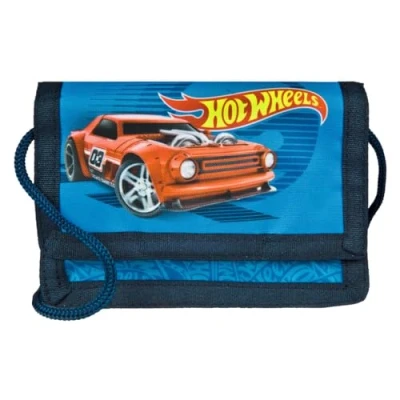Abbildung von Undercover Geldbeutel und Brustbeutel, mit Klettverschluss Reißverschluss, Portemonnaie Kordelband, Geldscheinfach Münzfach für Kinder, Jungen Mädchen, 8 x 13 5 cm, Motiv: Hot Wheels