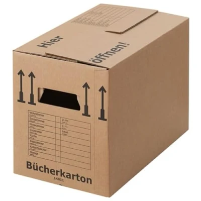 Abbildung von BB Verpackungen 5x Bücherkartons PROFI 503 x 298 359 mm (5 Stück) 2 wellig doppelter Boden, recycelte Pappe und dreifach Griffverstärkung