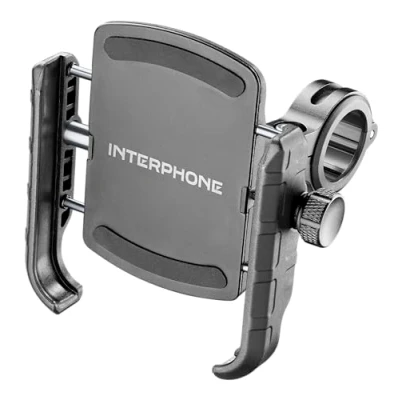 Abbildung von INTERPHONE SMCRAB24 Universelle Anti Vibrations Halterung für Smartphone Motorrad Lenker Aluminium 360 schwenkbar runde mit einem Durchmesser von 16/30 mm