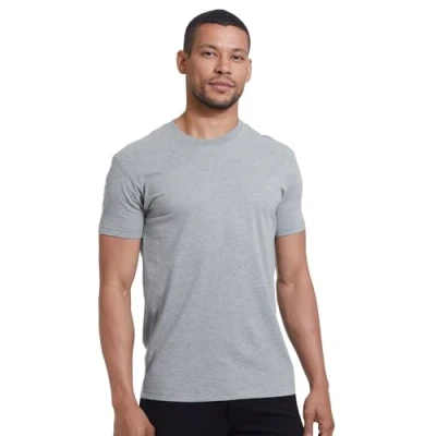 Abbildung von True Classic Herren T Shirt mit Rundhalsausschnitt und kurzen Ärmeln, 1er Pack Grau Meliert, M