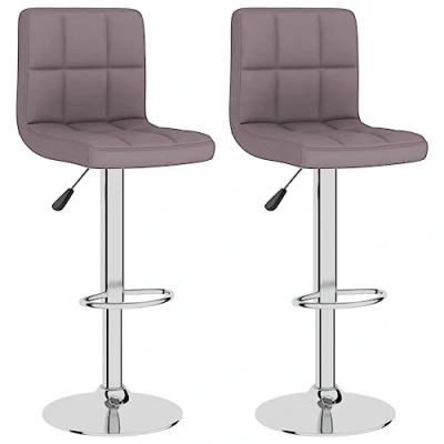 Abbildung von vidaXL 2X Barhocker Höhenverstellbar Drehbar Küchenhocker Barstuhl Tresenhocker Thekenhocker Tresenstuhl Bistrohocker Bar Stuhl Hocker Taupe Stoff