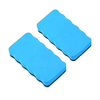 Abbildung von PARENCE. Set mit 2 magnetischen Schwämmen für Whiteboard/Bürsten die Trocken oder Nassreinigung Ihres Boards Stück, magnetische, weiße und schwarze Tafel, 11x5,7x2,2cm