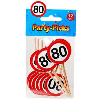 Abbildung von 12 Stk. Party Picks Geburtstag 80 Jahre Deko Pieker Birthday